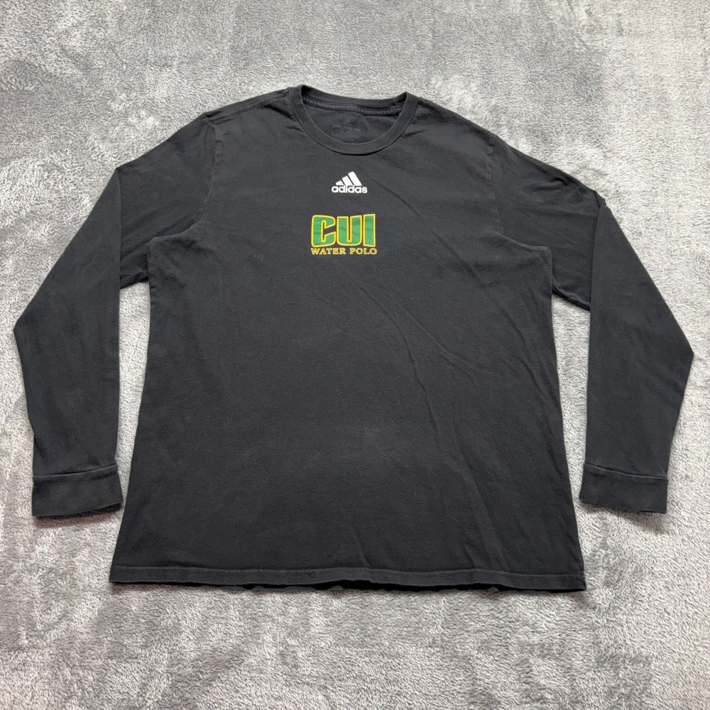 Adidas Long Sleeve Shirt Mens XL Black Good CUI Water Polo‎ Amplifier Tee